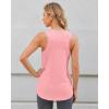 imageG4Free Lightweight Racerback Workout Tank Tops for Women High Neck Athletic Long Tanks Fast Dry Sleeveless Running ShirtsPink