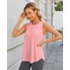 imageG4Free Lightweight Racerback Workout Tank Tops for Women High Neck Athletic Long Tanks Fast Dry Sleeveless Running ShirtsPink