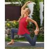 imageG4Free Lightweight Racerback Workout Tank Tops for Women High Neck Athletic Long Tanks Fast Dry Sleeveless Running ShirtsRed