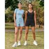 imageG4Free Ribbed Stretchy Womens Shorts Casual High Waisted Athletic Running Golf Lounge Shorts with PocketsBlack
