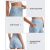 imageG4Free Ribbed Stretchy Womens Shorts Casual High Waisted Athletic Running Golf Lounge Shorts with PocketsBlue Willow