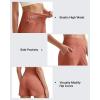 imageG4Free Ribbed Stretchy Womens Shorts Casual High Waisted Athletic Running Golf Lounge Shorts with PocketsBurnt Orange