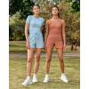 imageG4Free Ribbed Stretchy Womens Shorts Casual High Waisted Athletic Running Golf Lounge Shorts with PocketsBurnt Orange