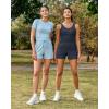 imageG4Free Ribbed Stretchy Womens Shorts Casual High Waisted Athletic Running Golf Lounge Shorts with PocketsDark Navy