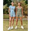 imageG4Free Ribbed Stretchy Womens Shorts Casual High Waisted Athletic Running Golf Lounge Shorts with PocketsGray Olive