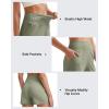 imageG4Free Ribbed Stretchy Womens Shorts Casual High Waisted Athletic Running Golf Lounge Shorts with PocketsGray Olive