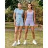 imageG4Free Ribbed Stretchy Womens Shorts Casual High Waisted Athletic Running Golf Lounge Shorts with PocketsLavender