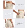 imageG4Free Ribbed Stretchy Womens Shorts Casual High Waisted Athletic Running Golf Lounge Shorts with PocketsLight Khaki