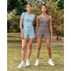imageG4Free Ribbed Stretchy Womens Shorts Casual High Waisted Athletic Running Golf Lounge Shorts with PocketsTaupe