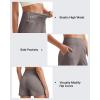 imageG4Free Ribbed Stretchy Womens Shorts Casual High Waisted Athletic Running Golf Lounge Shorts with PocketsTaupe