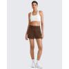 imageG4Free Smoofit Modal Soft Sweat Shorts for Women High Waist Athletic Shorts for Summer Casual Relaxed with PocketsDark Coffee