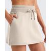 imageG4Free Smoofit Sweat Skirts for Women Soft Drawstring Summer Casual Lounge Skirt with PocketsLight Khaki