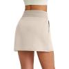 imageG4Free Smoofit Sweat Skirts for Women Soft Drawstring Summer Casual Lounge Skirt with PocketsLight Khaki