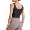 imageG4Free Workout Tank Tops for Women Slim Fitted U Neck Ribbed Athletic Gym Yoga Cropped Tanks Summer CasualBlack