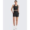 imageG4Free Workout Tank Tops for Women Slim Fitted U Neck Ribbed Athletic Gym Yoga Cropped Tanks Summer CasualBlack