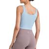 imageG4Free Workout Tank Tops for Women Slim Fitted U Neck Ribbed Athletic Gym Yoga Cropped Tanks Summer CasualBlue Willow