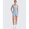 imageG4Free Workout Tank Tops for Women Slim Fitted U Neck Ribbed Athletic Gym Yoga Cropped Tanks Summer CasualBlue Willow