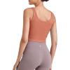 imageG4Free Workout Tank Tops for Women Slim Fitted U Neck Ribbed Athletic Gym Yoga Cropped Tanks Summer CasualBurnt Orange