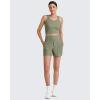 imageG4Free Workout Tank Tops for Women Slim Fitted U Neck Ribbed Athletic Gym Yoga Cropped Tanks Summer CasualGray Olive
