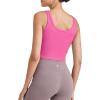 imageG4Free Workout Tank Tops for Women Slim Fitted U Neck Ribbed Athletic Gym Yoga Cropped Tanks Summer CasualHot Pink