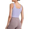 imageG4Free Workout Tank Tops for Women Slim Fitted U Neck Ribbed Athletic Gym Yoga Cropped Tanks Summer CasualLavender