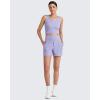imageG4Free Workout Tank Tops for Women Slim Fitted U Neck Ribbed Athletic Gym Yoga Cropped Tanks Summer CasualLavender