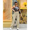 imageG4Free Yoga Pants Women Wide Leg Pants with Pockets High Waist Stretch Dress Casual Sweatpants PetiteRegularTallApricot