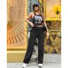 imageG4Free Yoga Pants Women Wide Leg Pants with Pockets High Waist Stretch Dress Casual Sweatpants PetiteRegularTallBlack