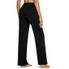 imageG4Free Yoga Pants Women Wide Leg Pants with Pockets High Waist Stretch Dress Casual Sweatpants PetiteRegularTallBlack