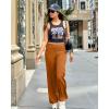 imageG4Free Yoga Pants Women Wide Leg Pants with Pockets High Waist Stretch Dress Casual Sweatpants PetiteRegularTallBrown Sugar