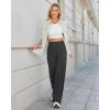 imageG4Free Yoga Pants Women Wide Leg Pants with Pockets High Waist Stretch Dress Casual Sweatpants PetiteRegularTallCharcoal Heather
