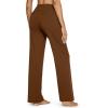 imageG4Free Yoga Pants Women Wide Leg Pants with Pockets High Waist Stretch Dress Casual Sweatpants PetiteRegularTallDark Coffee