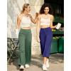 imageG4Free Yoga Pants Women Wide Leg Pants with Pockets High Waist Stretch Dress Casual Sweatpants PetiteRegularTallDark Forest Green
