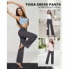 imageG4Free Yoga Pants Women Wide Leg Pants with Pockets High Waist Stretch Dress Casual Sweatpants PetiteRegularTallDark Grey