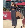imageG4Free Yoga Pants Women Wide Leg Pants with Pockets High Waist Stretch Dress Casual Sweatpants PetiteRegularTallDark Grey