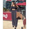 imageG4Free Yoga Pants Women Wide Leg Pants with Pockets High Waist Stretch Dress Casual Sweatpants PetiteRegularTallDark Grey