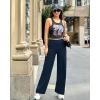 imageG4Free Yoga Pants Women Wide Leg Pants with Pockets High Waist Stretch Dress Casual Sweatpants PetiteRegularTallDark Navy