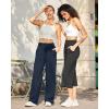 imageG4Free Yoga Pants Women Wide Leg Pants with Pockets High Waist Stretch Dress Casual Sweatpants PetiteRegularTallDark Navy