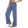 imageG4Free Yoga Pants Women Wide Leg Pants with Pockets High Waist Stretch Dress Casual Sweatpants PetiteRegularTallDemin Blue