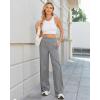 imageG4Free Yoga Pants Women Wide Leg Pants with Pockets High Waist Stretch Dress Casual Sweatpants PetiteRegularTallHeather Grey
