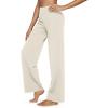 imageG4Free Yoga Pants Women Wide Leg Pants with Pockets High Waist Stretch Dress Casual Sweatpants PetiteRegularTallIvory
