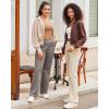imageG4Free Yoga Pants Women Wide Leg Pants with Pockets High Waist Stretch Dress Casual Sweatpants PetiteRegularTallLight Khaki