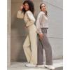 imageG4Free Yoga Pants Women Wide Leg Pants with Pockets High Waist Stretch Dress Casual Sweatpants PetiteRegularTallLight Khaki
