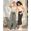 imageG4Free Yoga Pants Women Wide Leg Pants with Pockets High Waist Stretch Dress Casual Sweatpants PetiteRegularTallMocha Brown