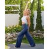 imageG4Free Yoga Pants Women Wide Leg Pants with Pockets High Waist Stretch Dress Casual Sweatpants PetiteRegularTallNavy Heather