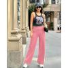 imageG4Free Yoga Pants Women Wide Leg Pants with Pockets High Waist Stretch Dress Casual Sweatpants PetiteRegularTallPink