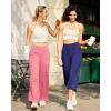 imageG4Free Yoga Pants Women Wide Leg Pants with Pockets High Waist Stretch Dress Casual Sweatpants PetiteRegularTallPink
