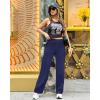 imageG4Free Yoga Pants Women Wide Leg Pants with Pockets High Waist Stretch Dress Casual Sweatpants PetiteRegularTallRoyal Blue