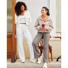 imageG4Free Yoga Pants Women Wide Leg Pants with Pockets High Waist Stretch Dress Casual Sweatpants PetiteRegularTallTaupe