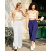 imageG4Free Yoga Pants Women Wide Leg Pants with Pockets High Waist Stretch Dress Casual Sweatpants PetiteRegularTallWhite